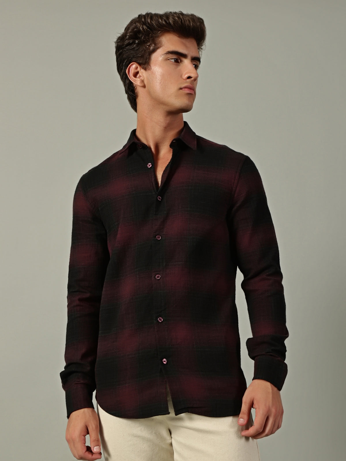 Windowpane Checked Shirt