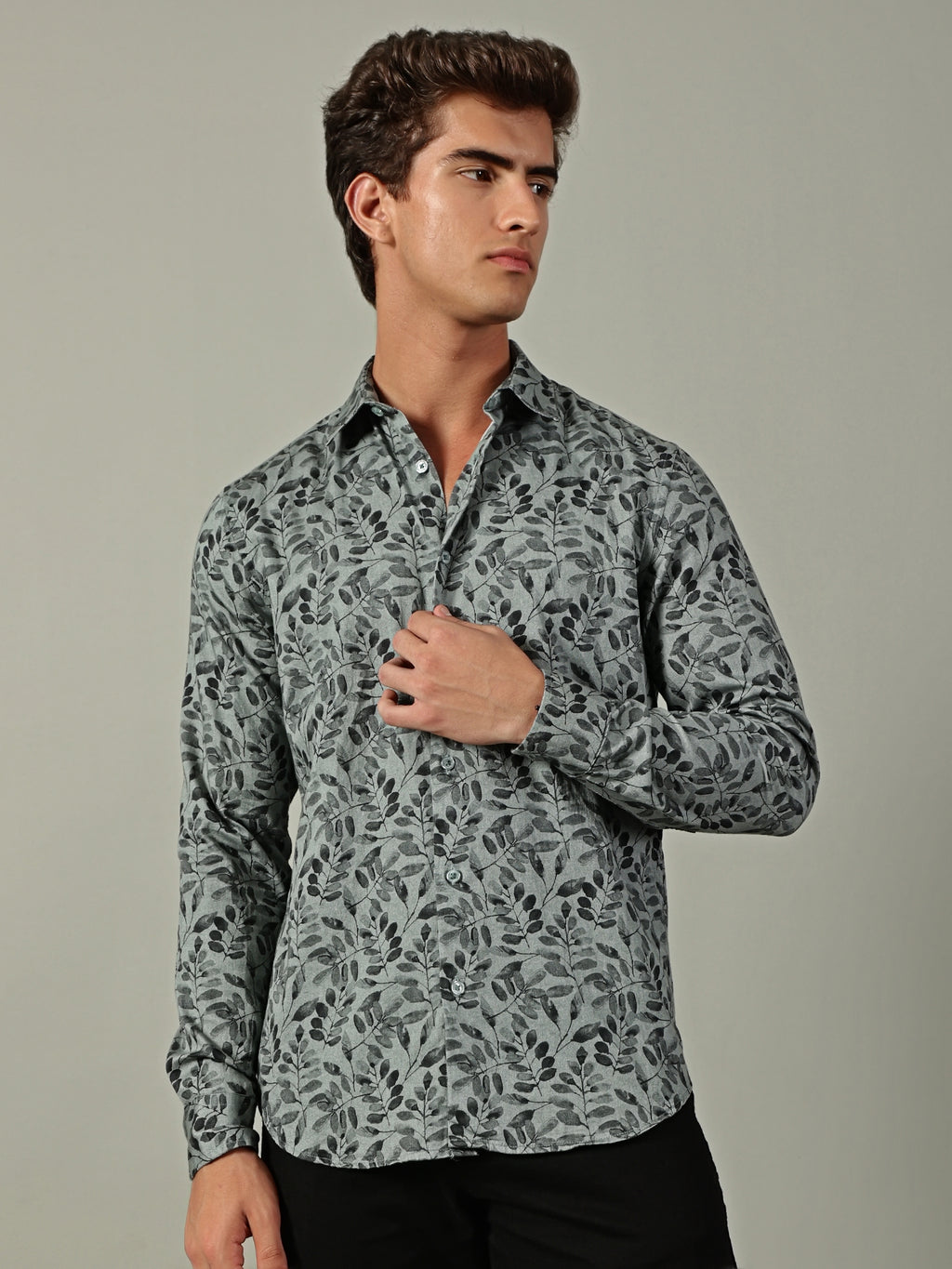 Green Leaf Printed Shirt