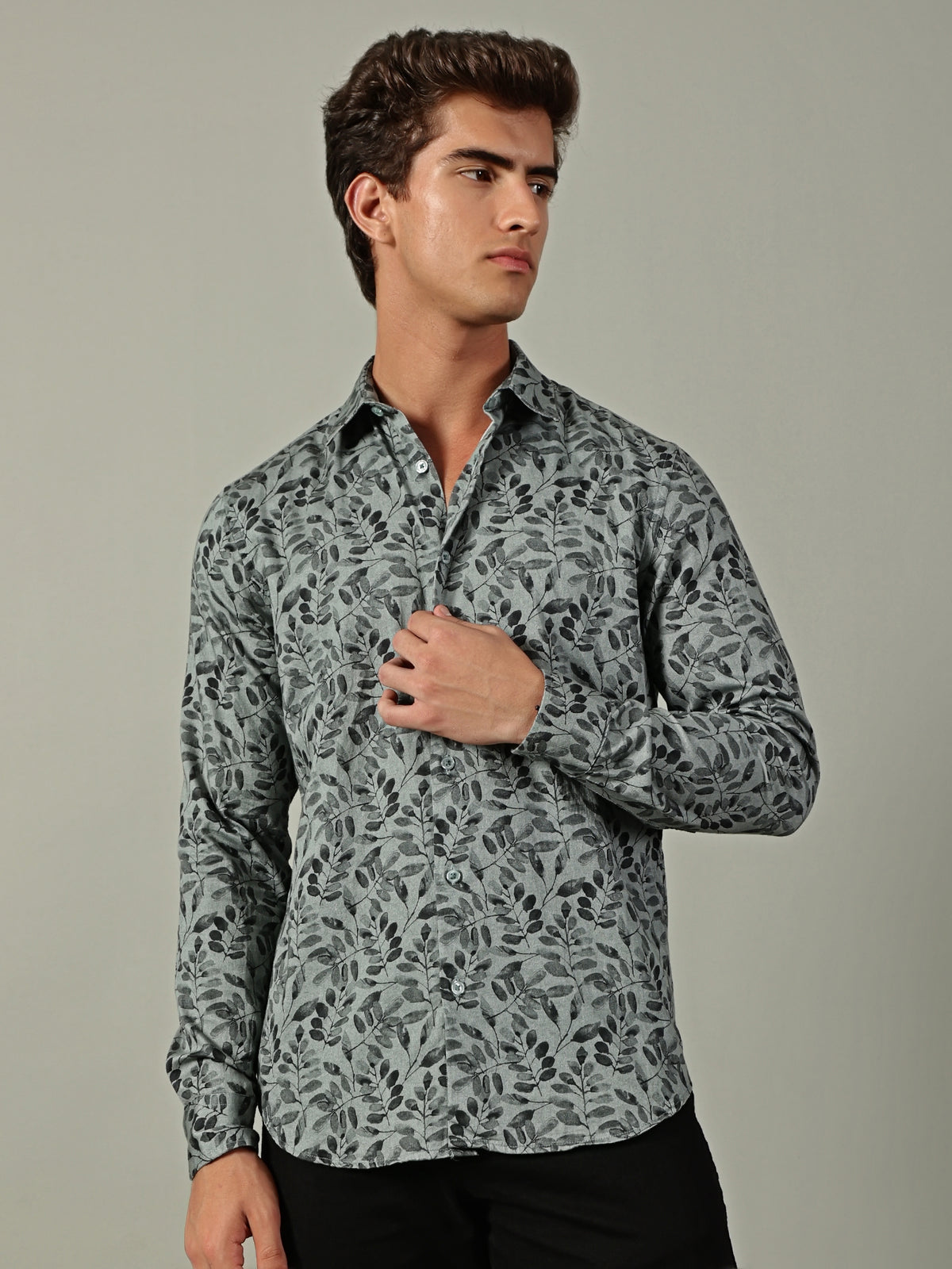 Green Leaf Printed Shirt