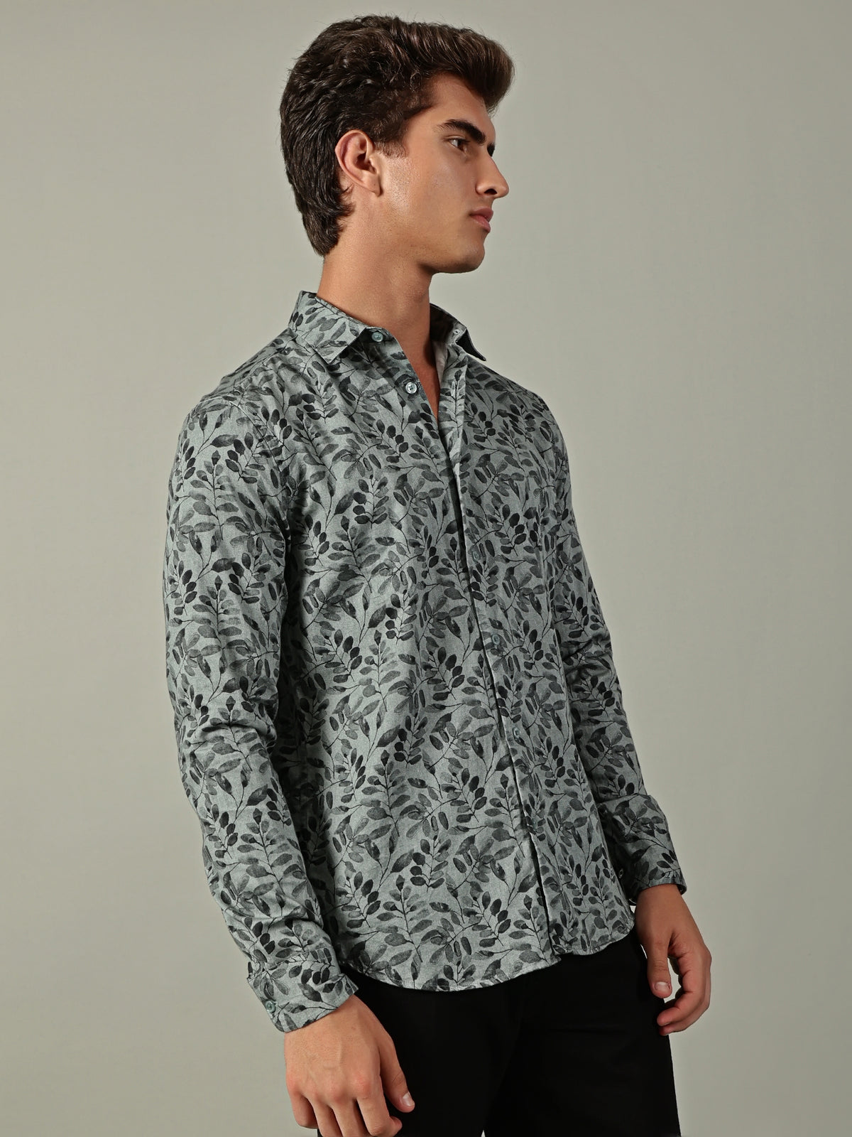 Green Leaf Printed Shirt