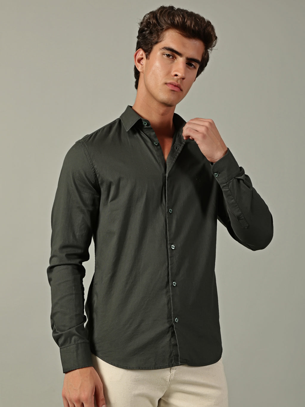 Green Plain Shirt
