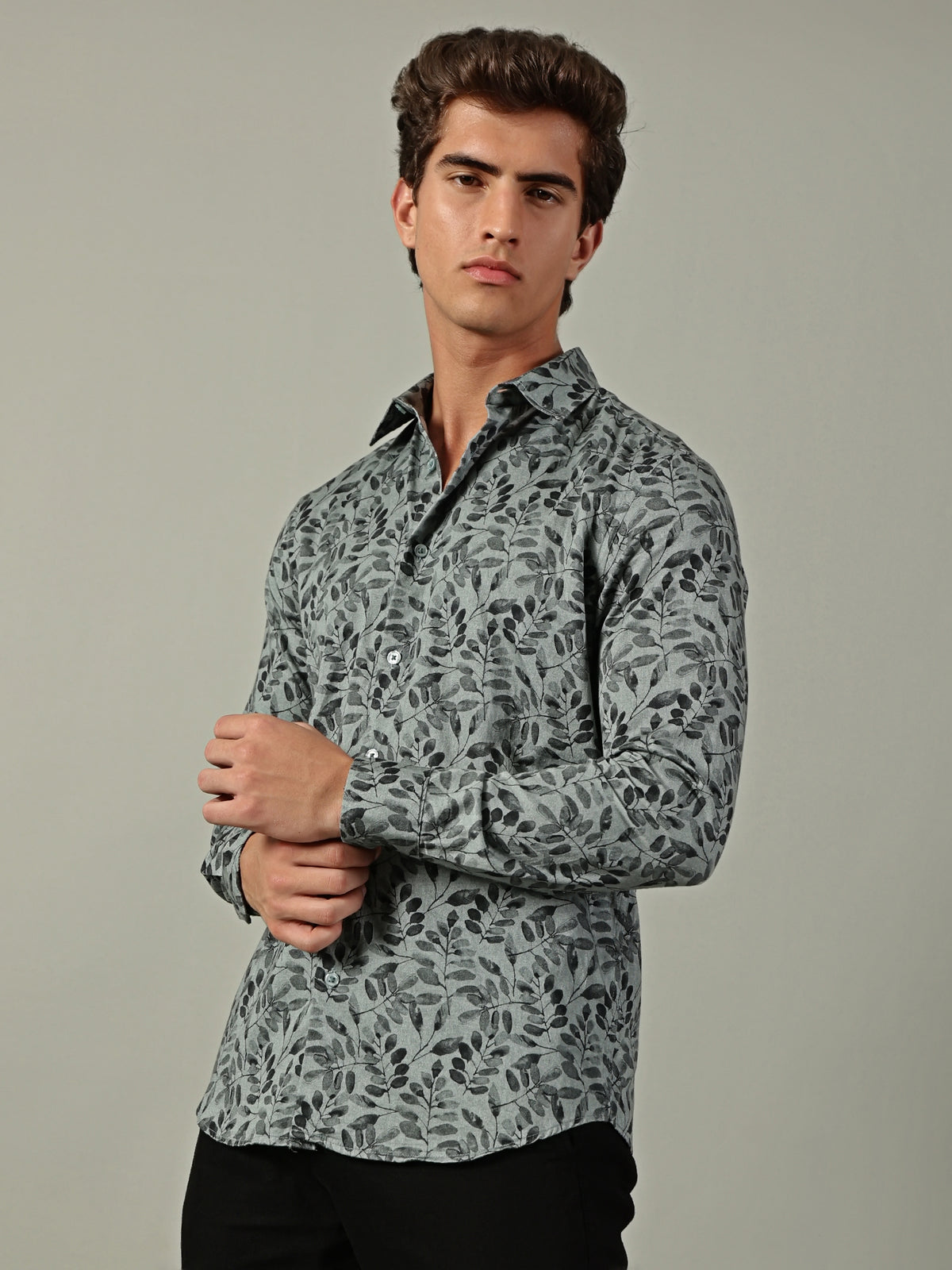 Green Leaf Printed Shirt