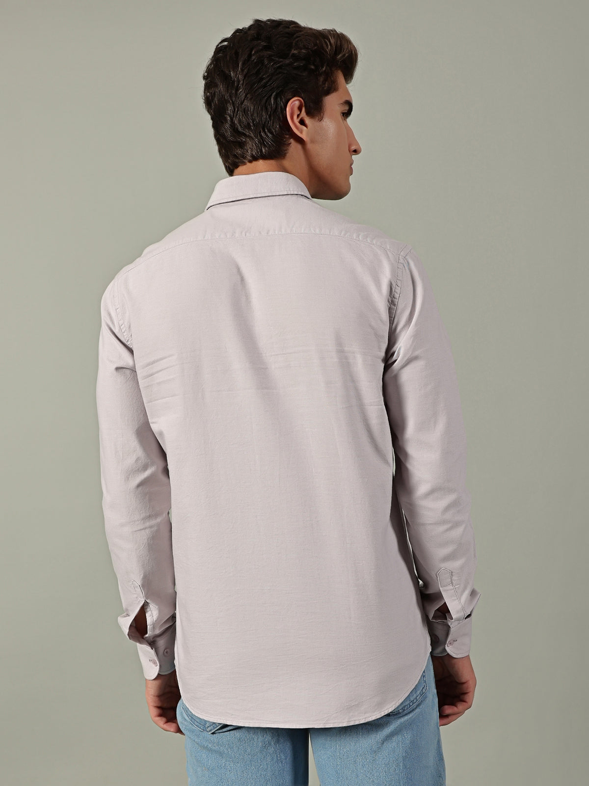 Grey Oxford Plain Shirt