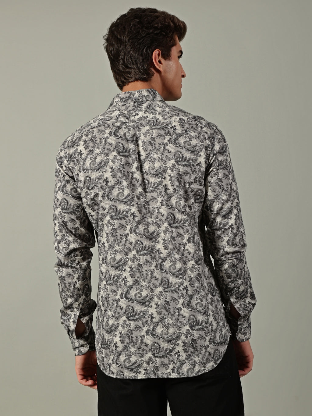 Ash Grey Printed Shirt