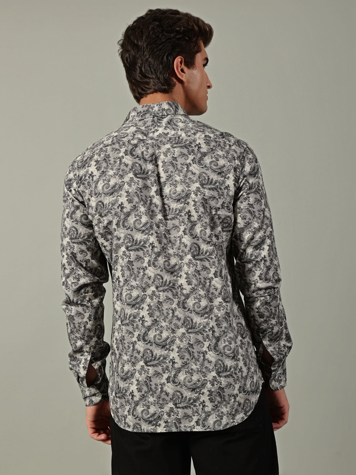 Ash Grey Printed Shirt