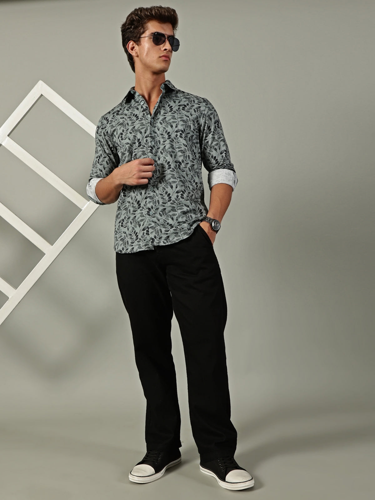 Green Leaf Printed Shirt