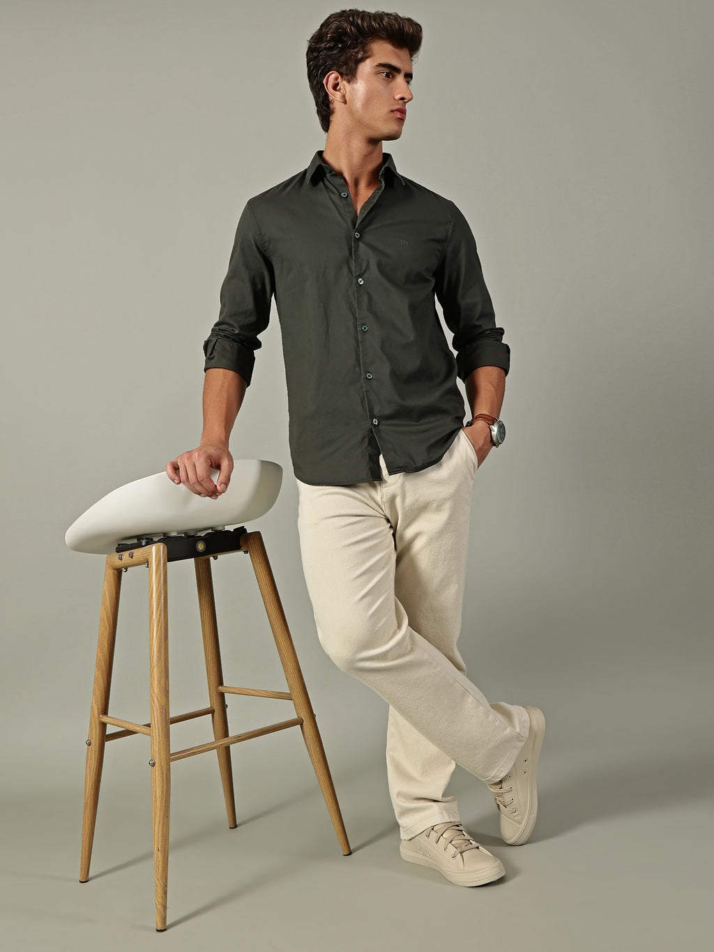 Green Plain Shirt