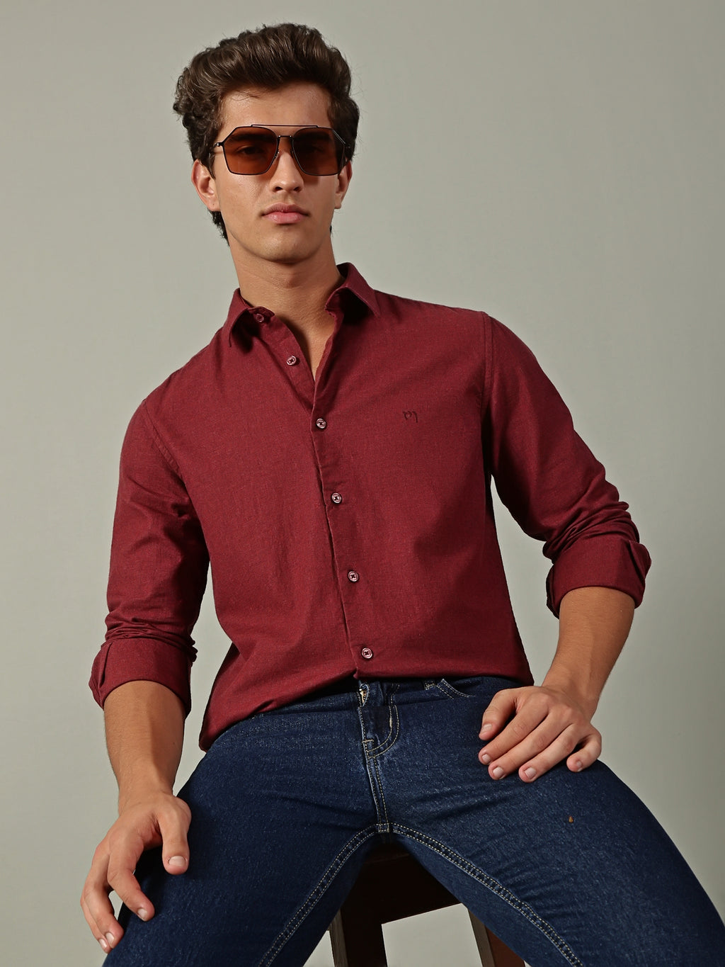 Maroon Plain Shirt