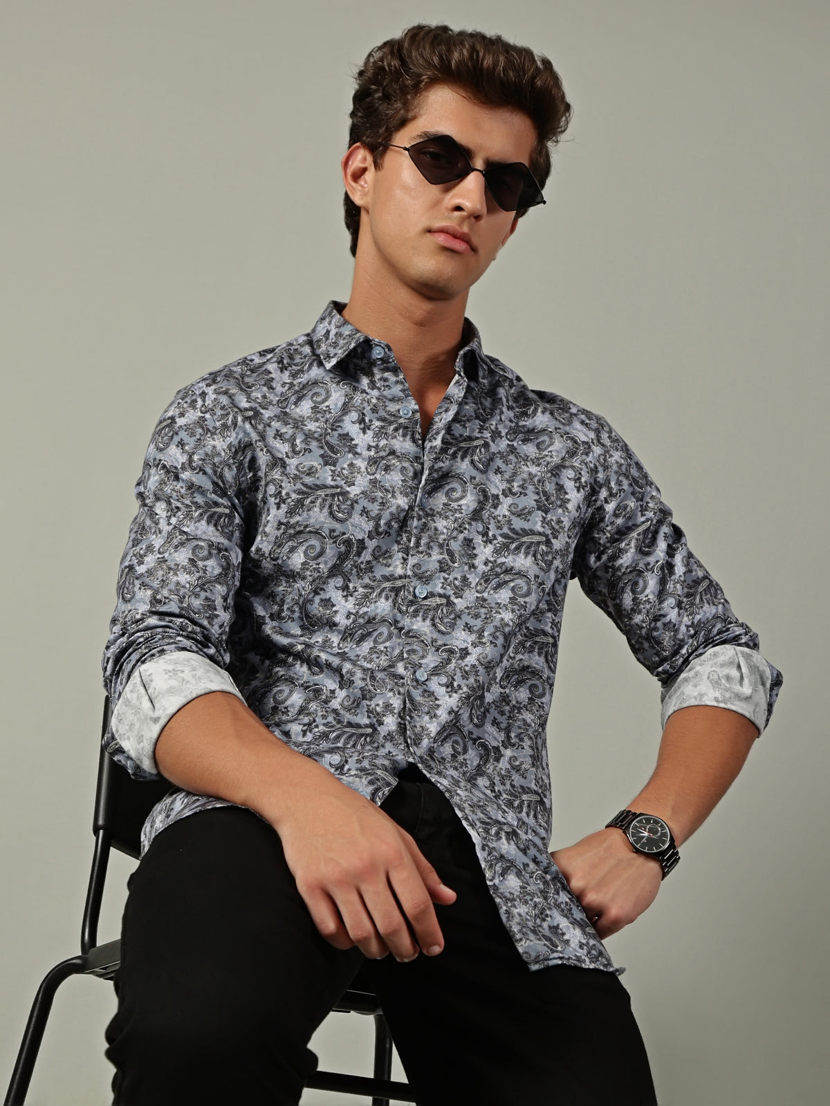 Blue Printed Shirt