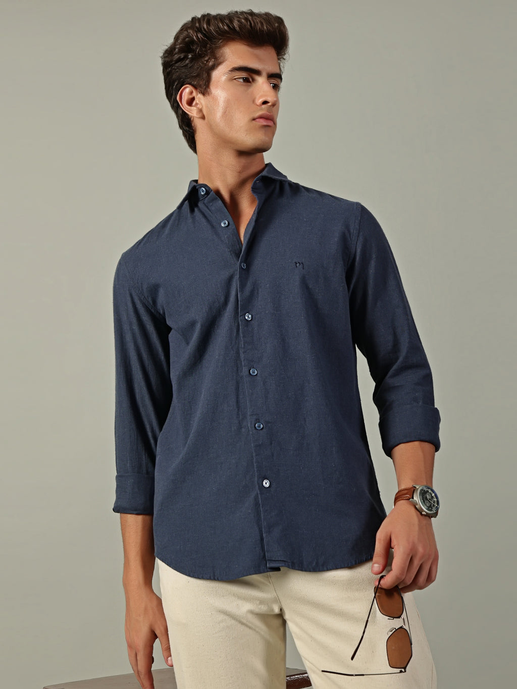 Navy Blue Plain Shirt
