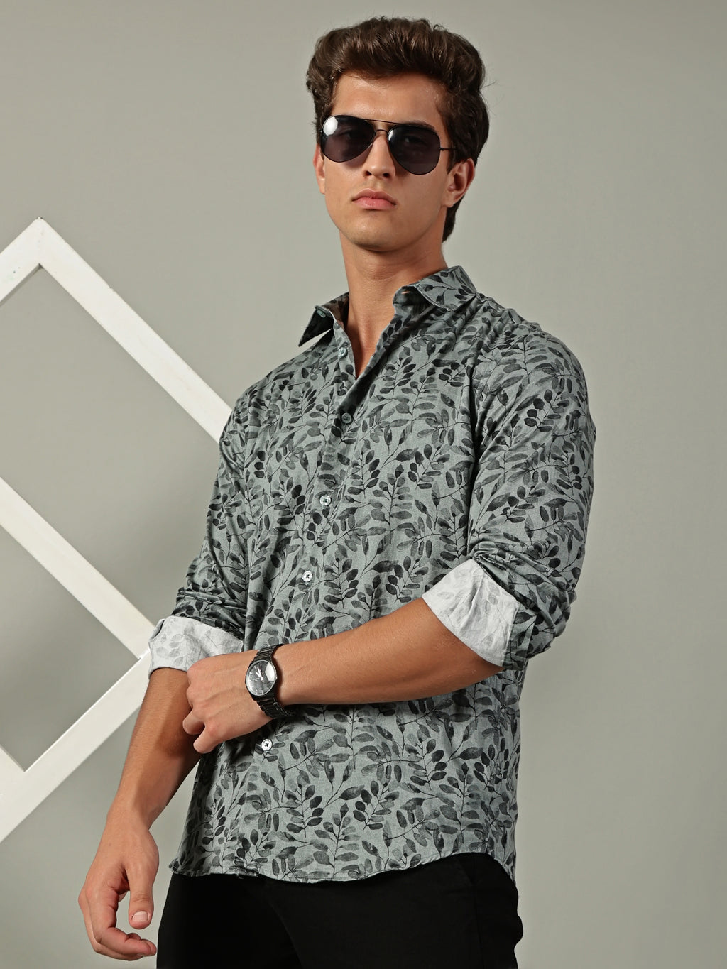 Green Leaf Printed Shirt