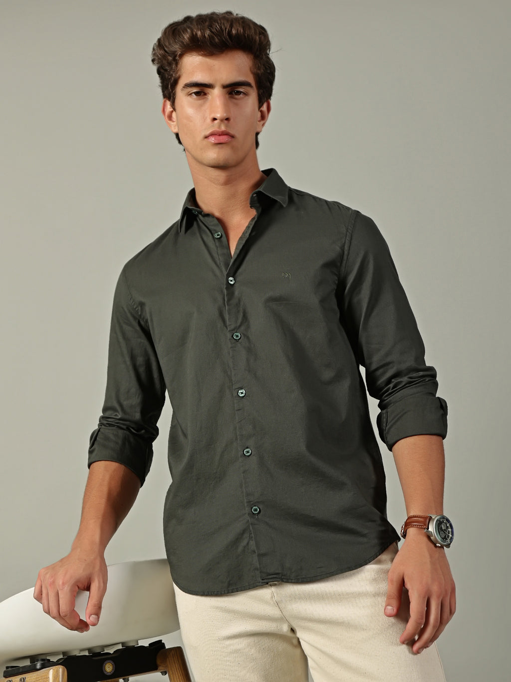 Green Plain Shirt