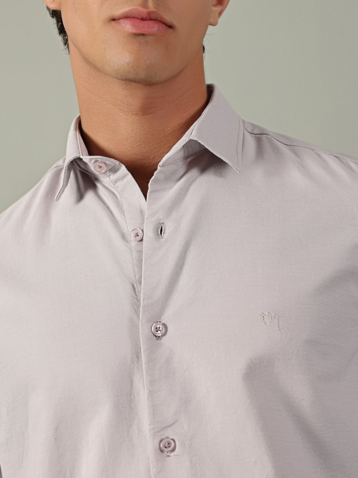 Grey Oxford Plain Shirt