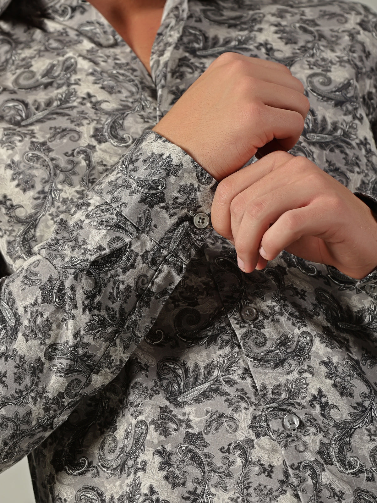 Ash Grey Printed Shirt