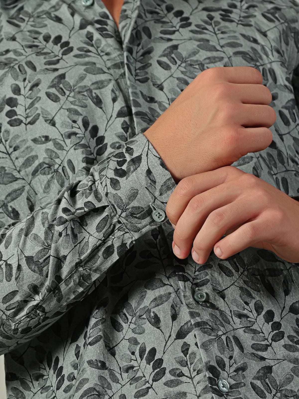 Green Leaf Printed Shirt
