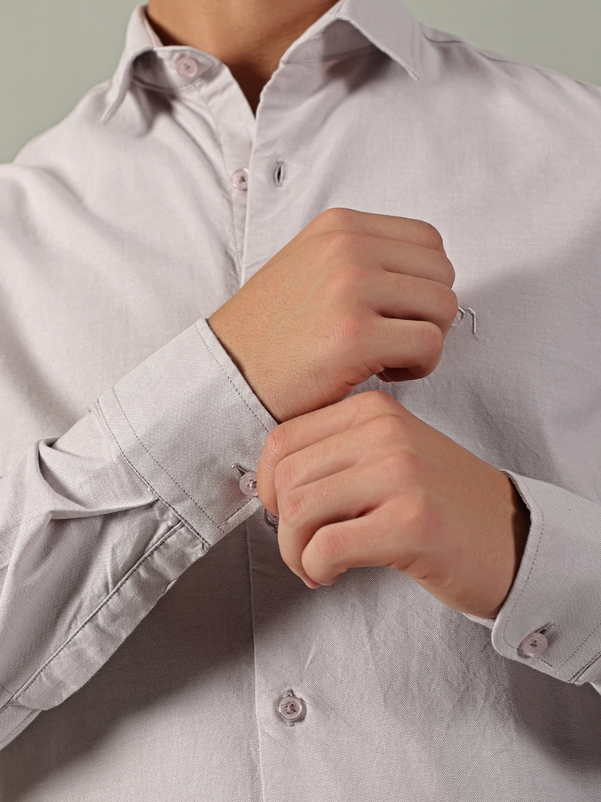 Grey Oxford Plain Shirt