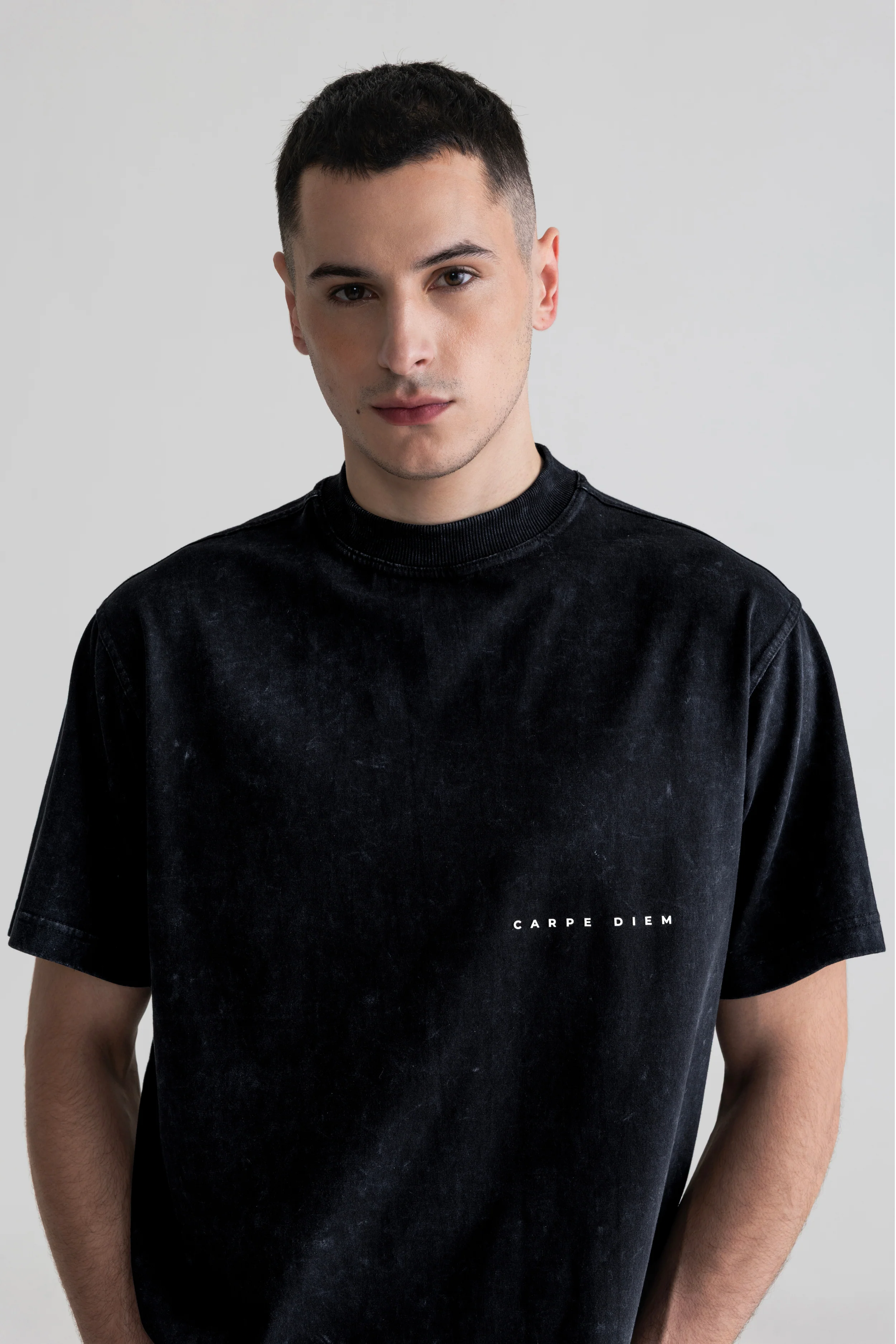 ACID WASH BLACK - MINIMAL PRINTED TEE