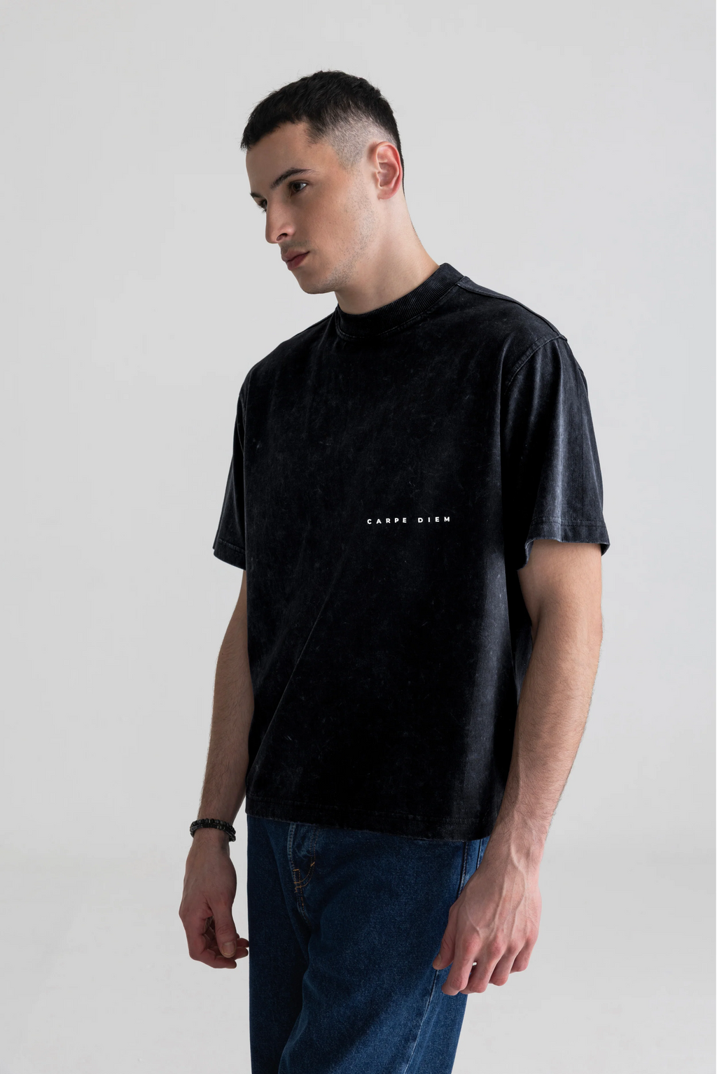 ACID WASH BLACK - MINIMAL PRINTED TEE