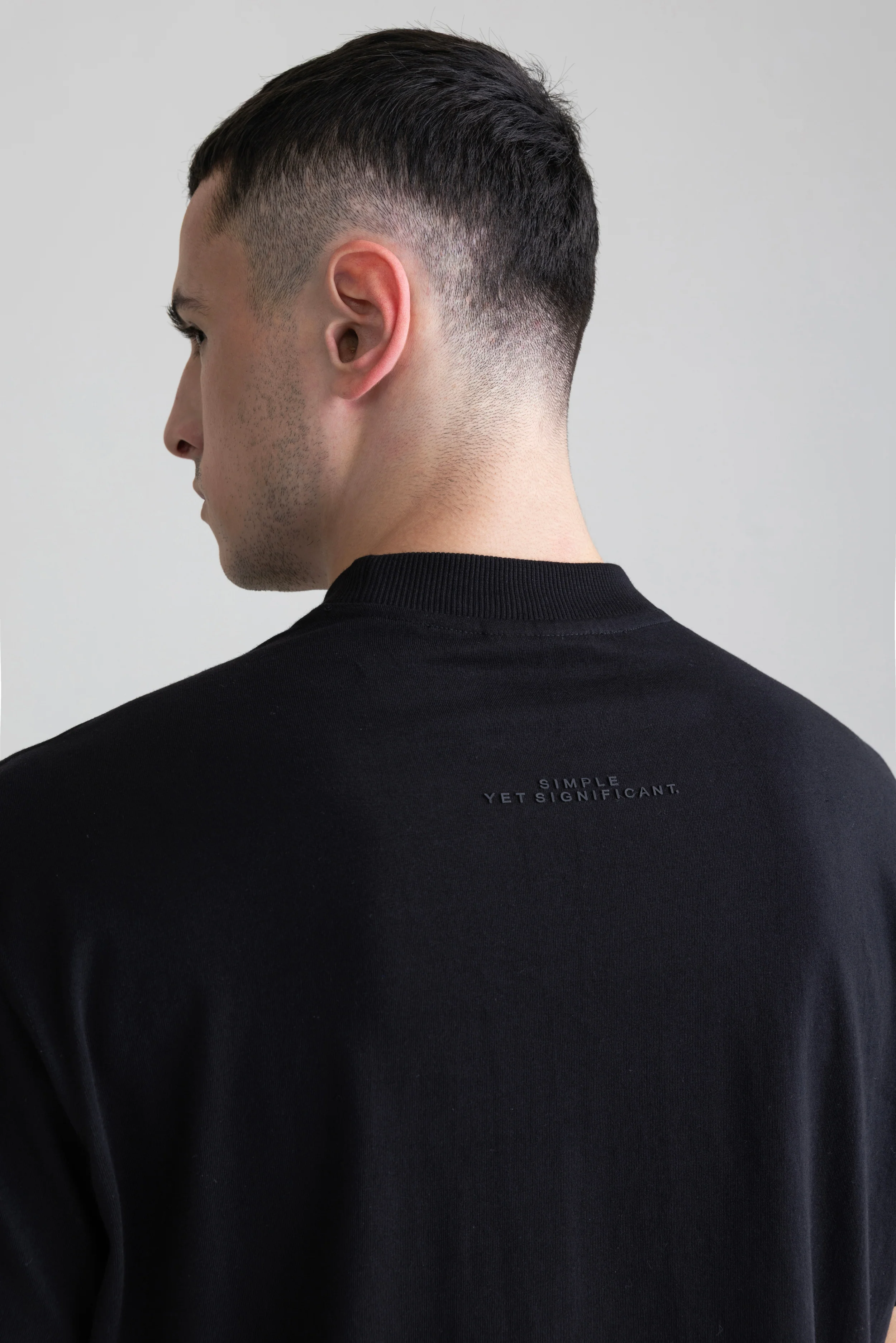 BLACK - FLOCK PRINTED TEE